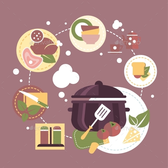 Cooking Dishes Vector Infographics, Vectors | GraphicRiver