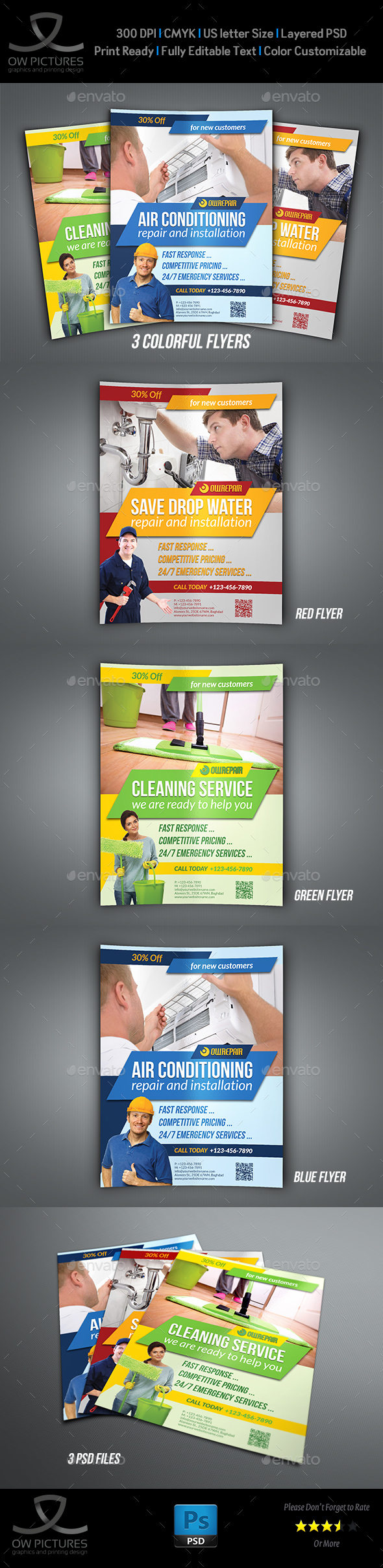 Services Flyer Template, Print Templates | GraphicRiver