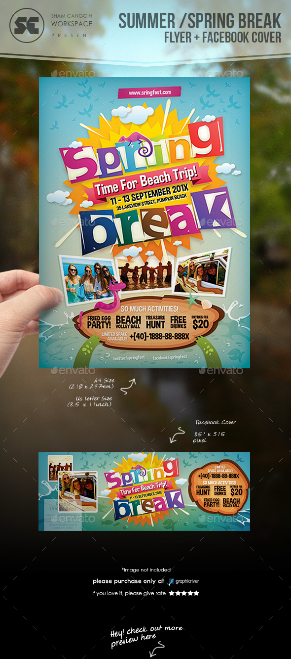 Summer / Spring Break Flyer, Print Templates | GraphicRiver