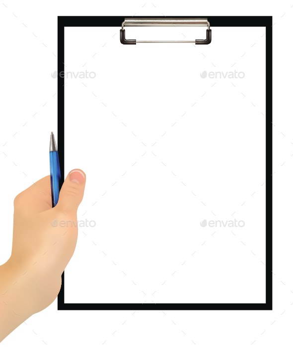 Hand Holding Clipboard, Vectors | GraphicRiver