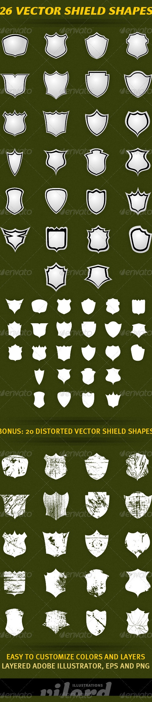 26 Vector Shield Shapes, Vectors | GraphicRiver