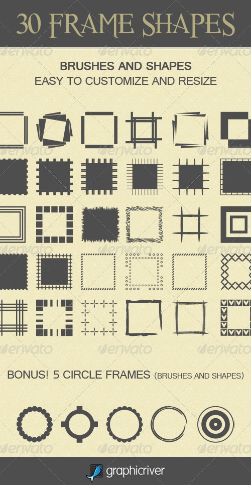 30 Frame Shapes, Add-ons | GraphicRiver