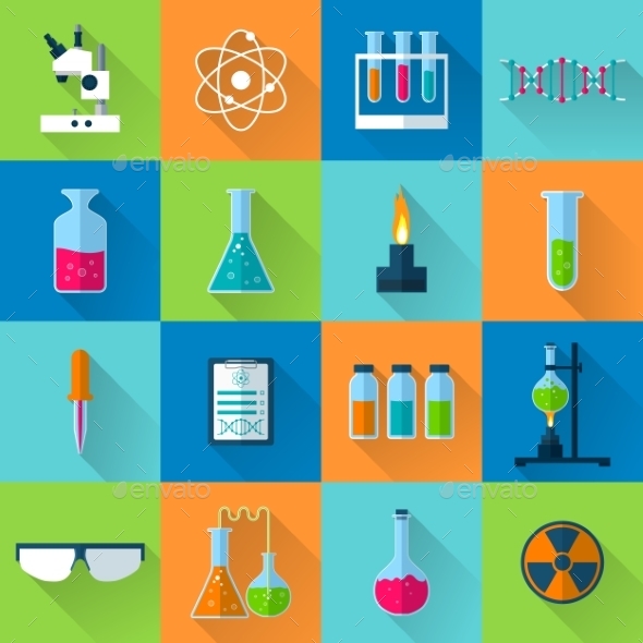 Laboratory Equipment Set, Icons | GraphicRiver