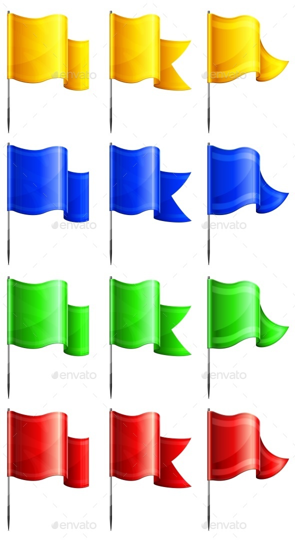 Rectangular Flags , Vectors | GraphicRiver