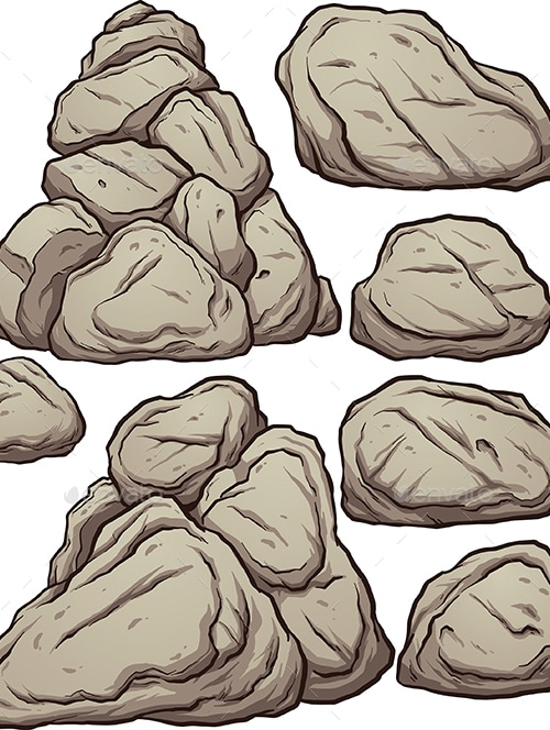 Cartoon Rocks, Vectors | GraphicRiver