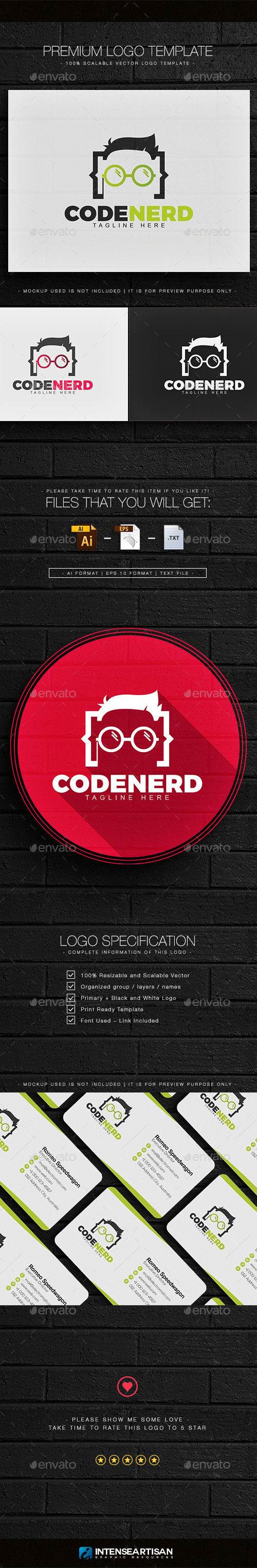 Code Nerd Logo, Logo Templates | GraphicRiver