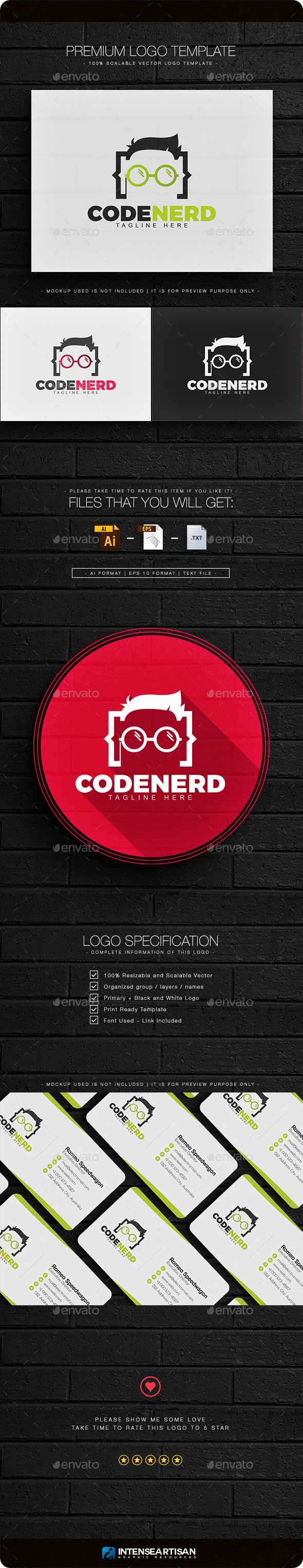 Code Nerd Logo, Logo Templates | GraphicRiver