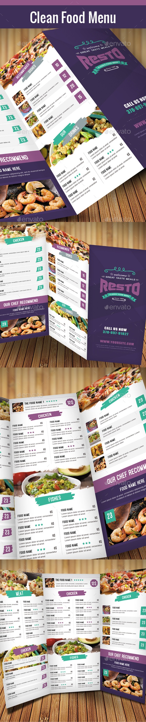 Clean Food Menu 03, Print Templates | GraphicRiver