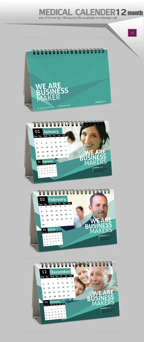 Desktop Calendar Design , Print Templates | GraphicRiver