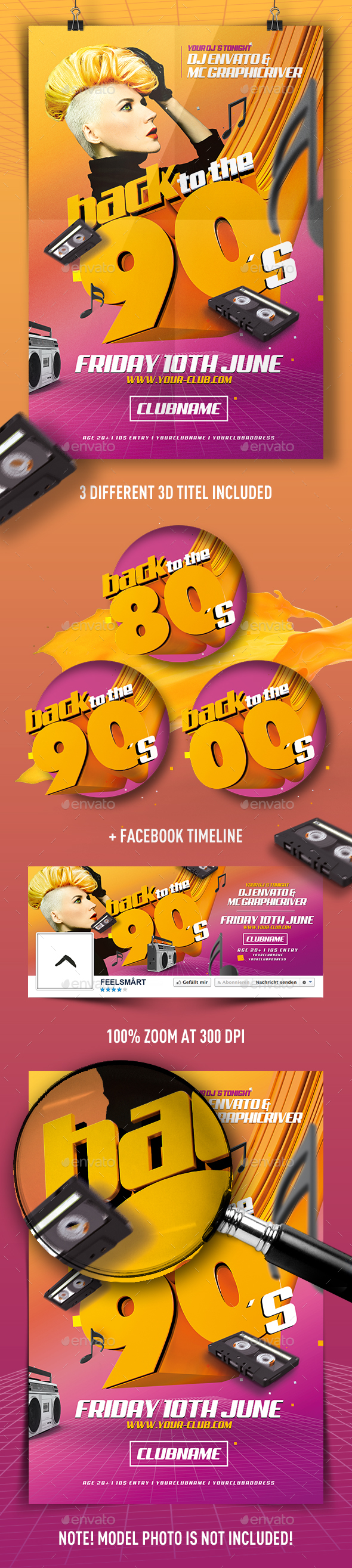 Back To The 90s Flyer, Print Templates | GraphicRiver