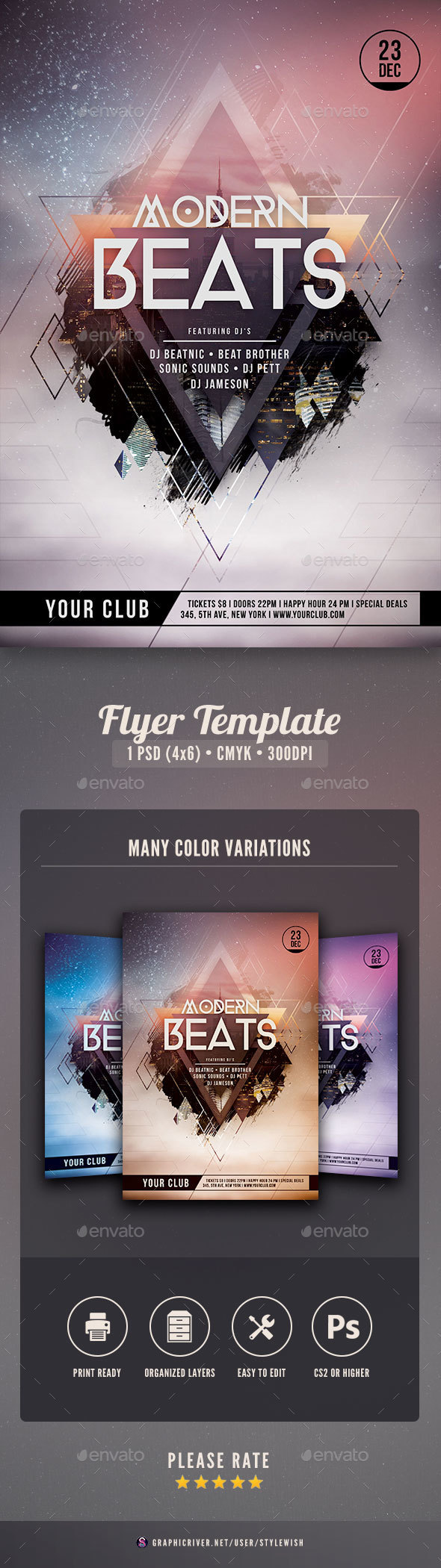 Modern Beats Flyer, Print Templates | GraphicRiver