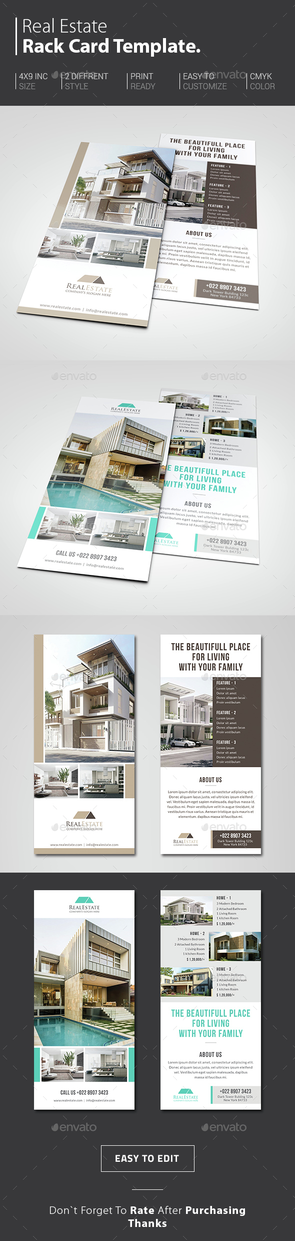 Real Estate Rack Card, Print Templates | GraphicRiver