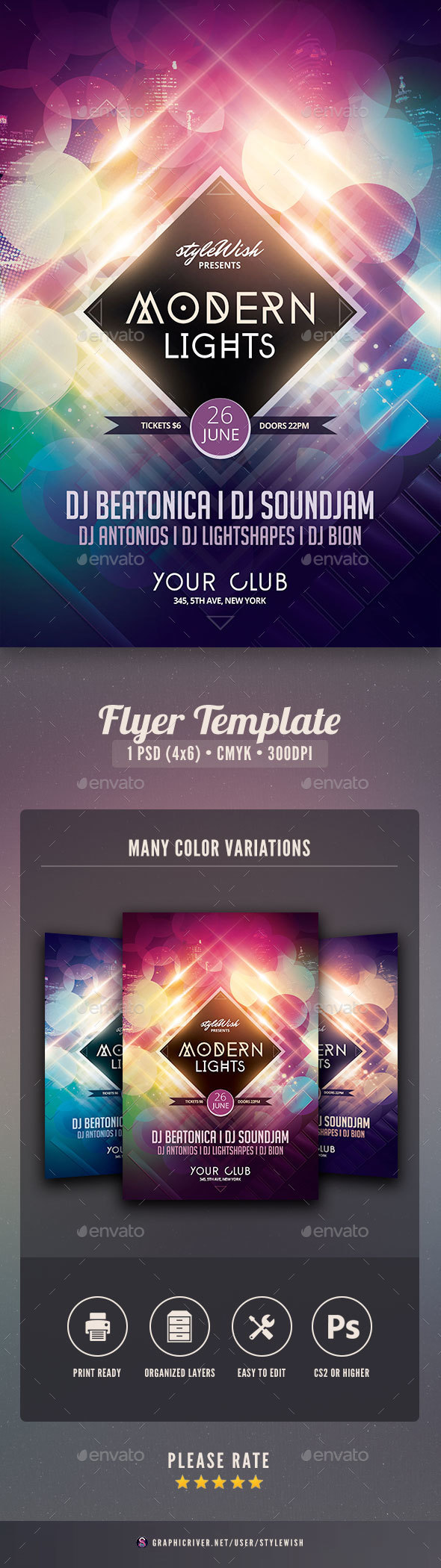 Modern Lights Flyer, Print Templates | GraphicRiver