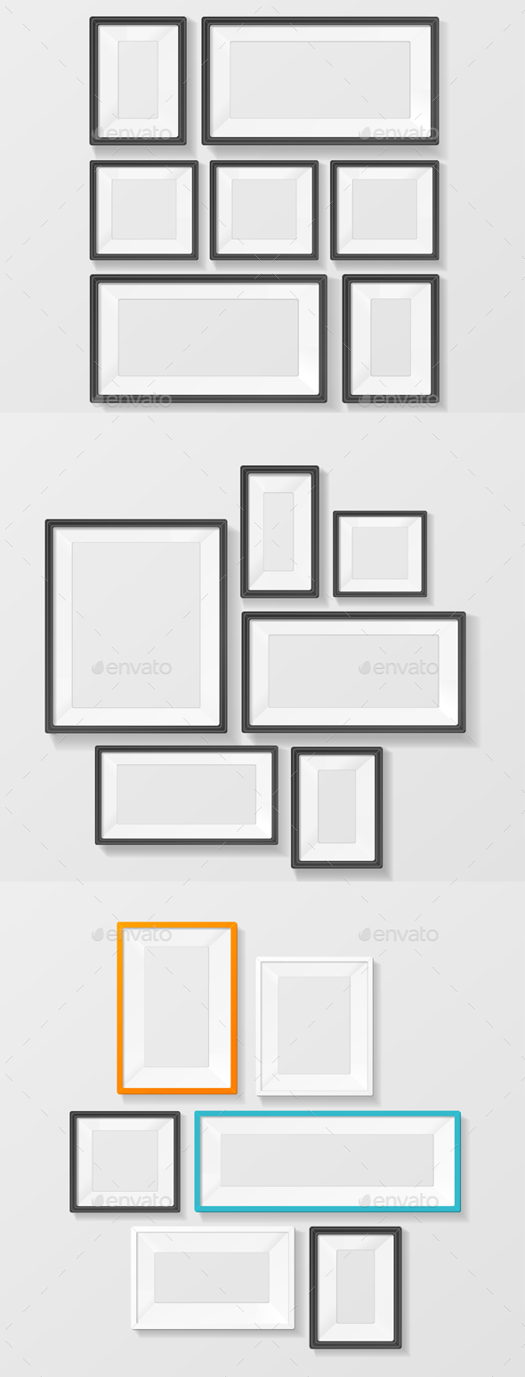 Colorful Picture Frame Template Set. Vector, Vectors | GraphicRiver