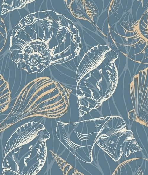 Shell Seamless Pattern, Vectors | GraphicRiver