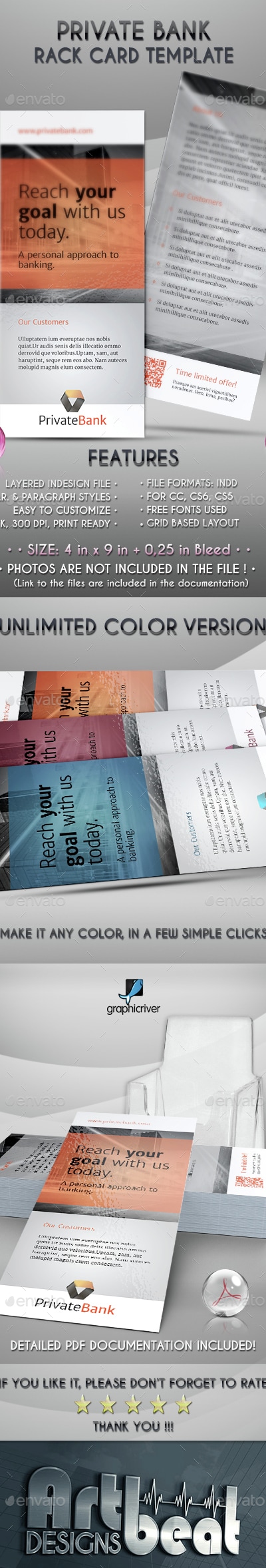 Private bank Rack Card Template, Print Templates | GraphicRiver