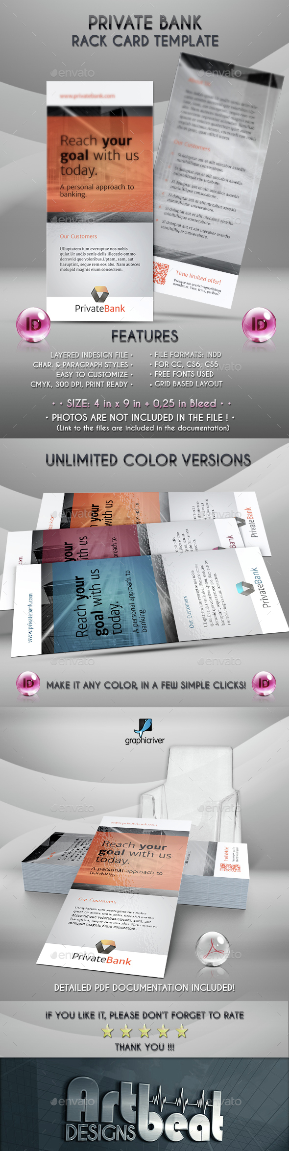 Private bank Rack Card Template, Print Templates | GraphicRiver