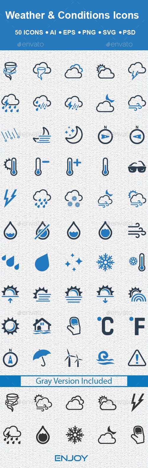Weather & Conditions icons, Icons | GraphicRiver