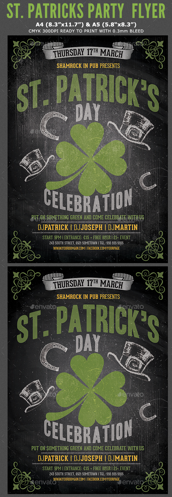 Saint Patrick's Party Flyer Template, Print Templates | GraphicRiver