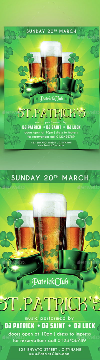 ST.Patrick's Party Flyer, Print Templates | GraphicRiver