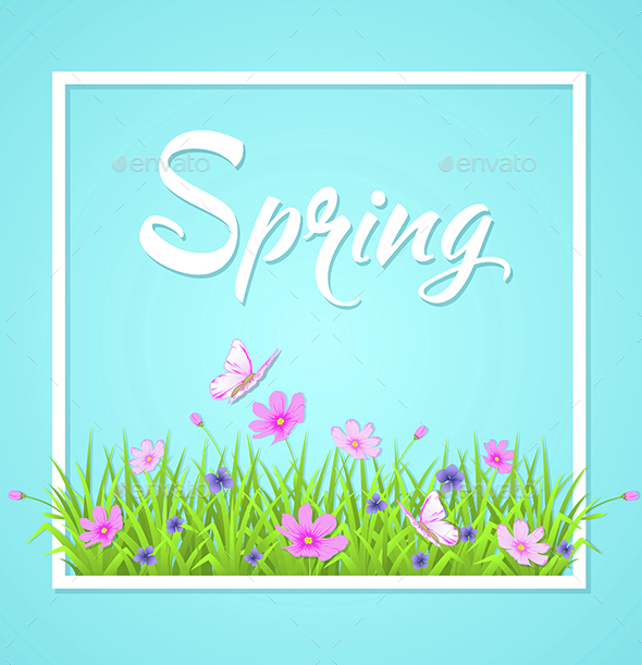Blue Spring Background, Vectors | GraphicRiver