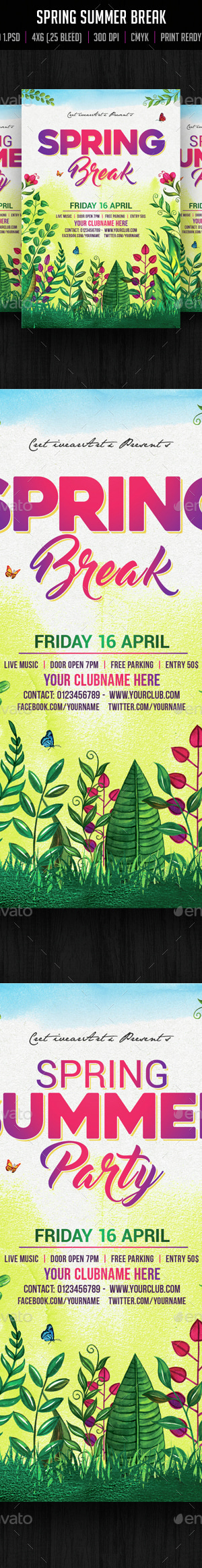 Spring Summer Break, Print Templates | GraphicRiver