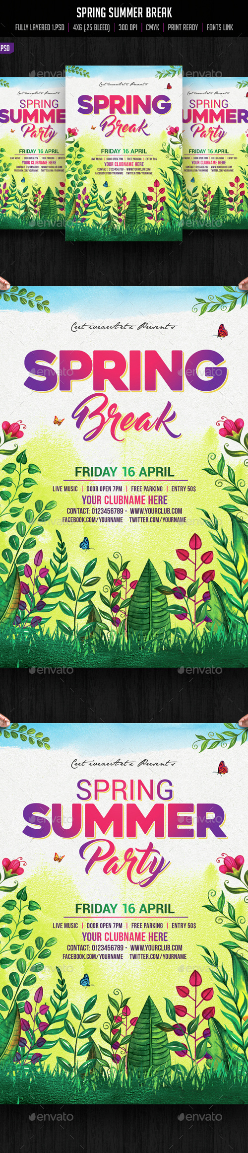 Spring Summer Break, Print Templates | GraphicRiver