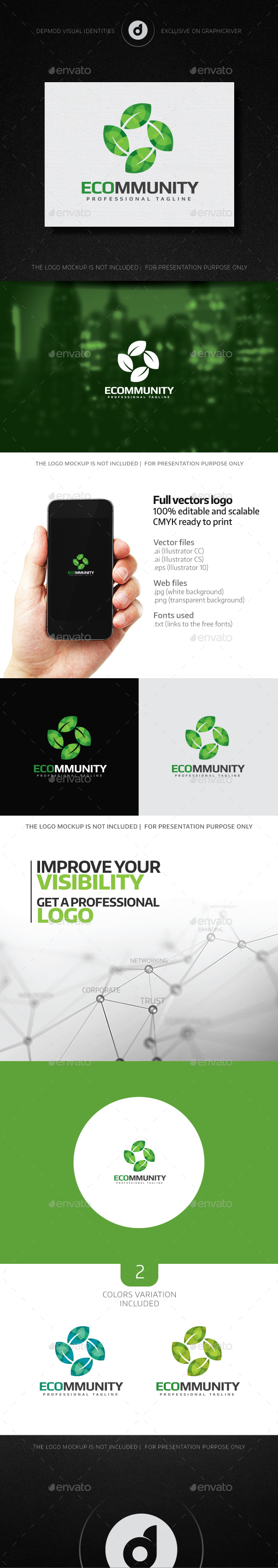 ECOmmunity Logo, Logo Templates | GraphicRiver
