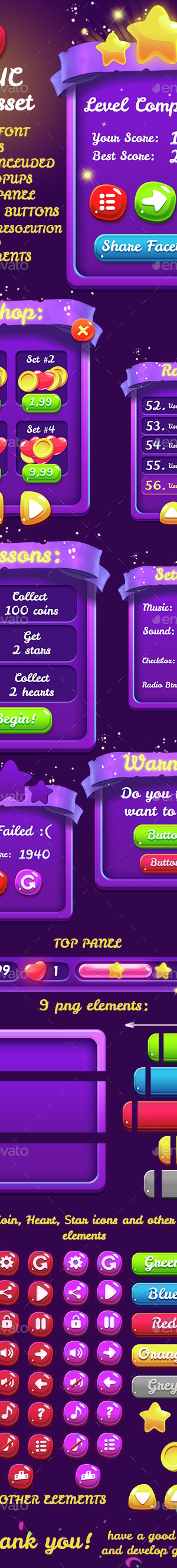 Magical 9 PNG Game Interface Set Part 2, Game Assets | GraphicRiver