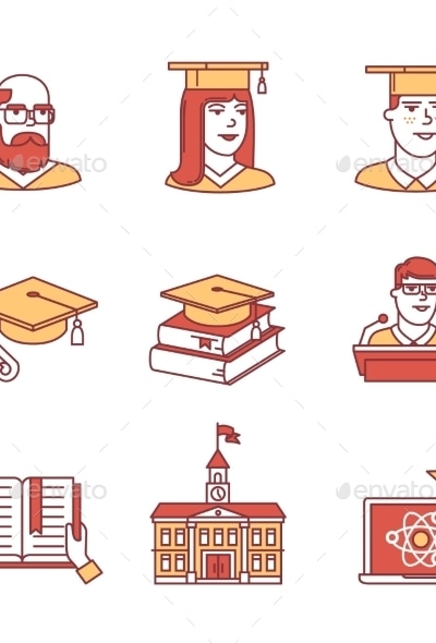 University and Academic Education Signs Set, Vectors | GraphicRiver