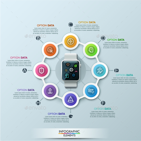 Smart Watch Infographic Design Template, Infographics | GraphicRiver