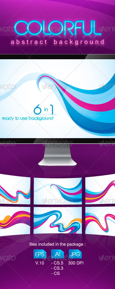Flow Abstract Background, Vectors | GraphicRiver