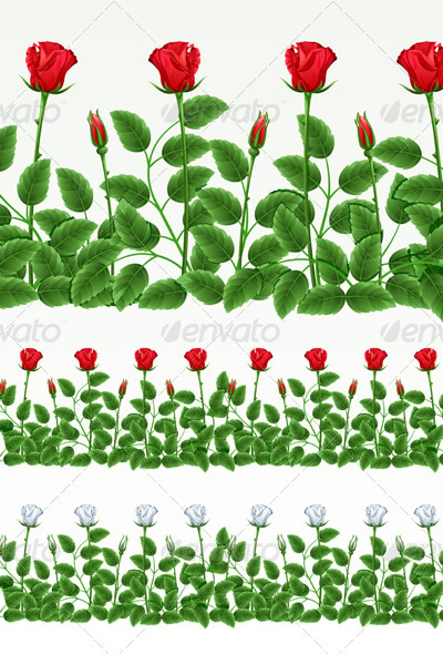 Border of roses, Vectors | GraphicRiver