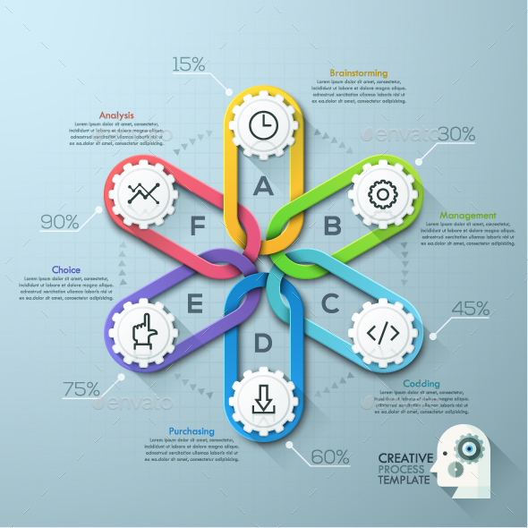 Modern Infographic Gear Connection Template, Infographics | GraphicRiver