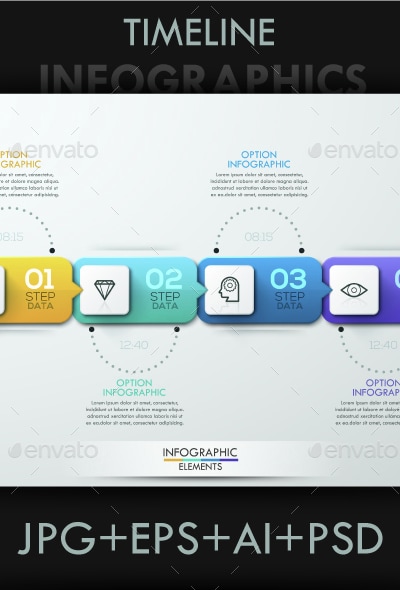 Minimal Paper Timeline Template, Infographics | GraphicRiver