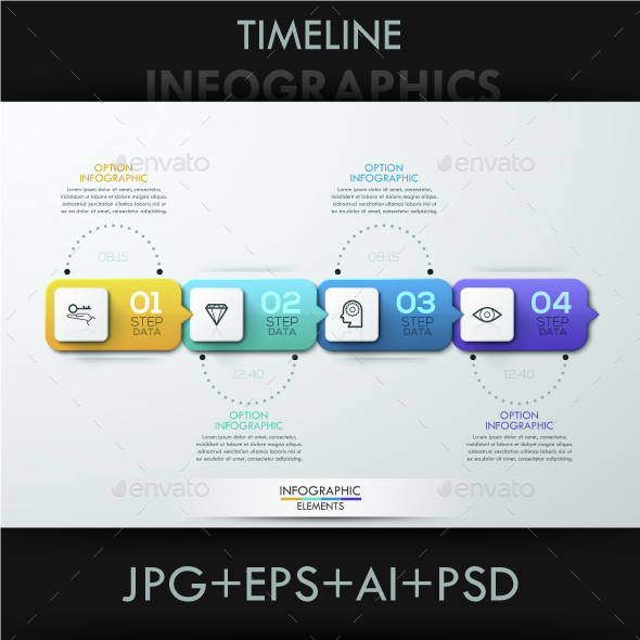 Minimal Paper Timeline Template, Infographics | GraphicRiver