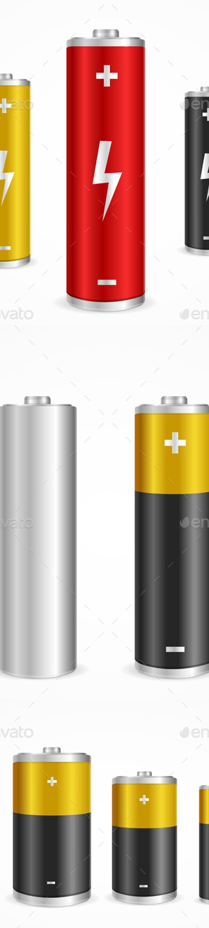Battery Set, Vectors | GraphicRiver