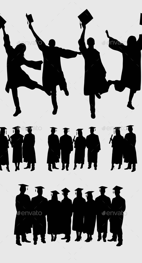 Graduation Silhouettes, Vectors | GraphicRiver