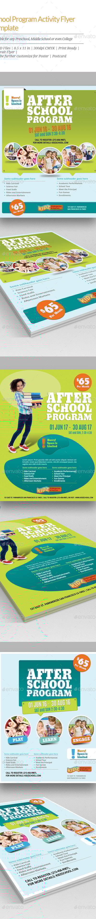 School Program Activity Flyer Templates, Print Templates | GraphicRiver