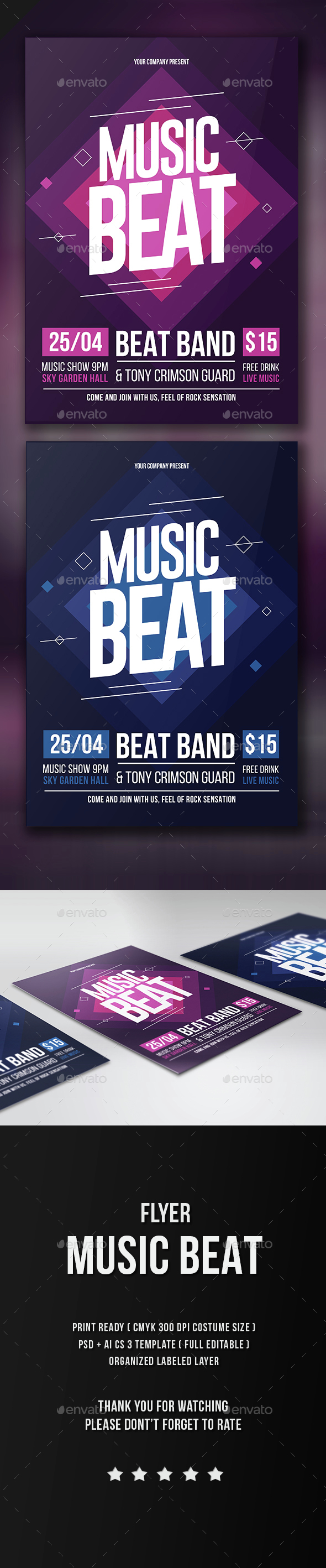Music Beat Flyer, Print Templates | GraphicRiver