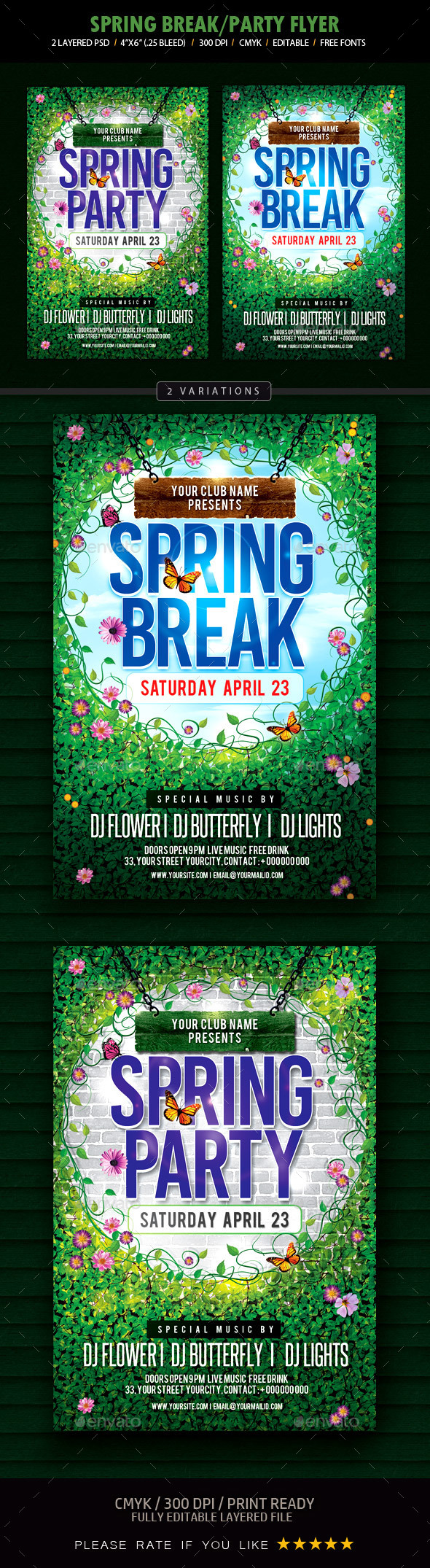 Spring Break Flyer, Print Templates | GraphicRiver