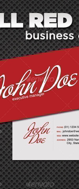 All Red Business Card, Print Templates | GraphicRiver