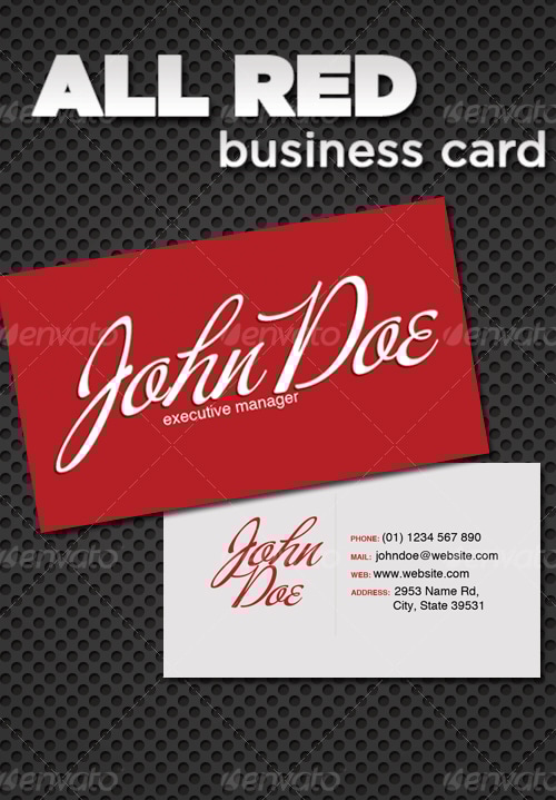 All Red Business Card, Print Templates | GraphicRiver