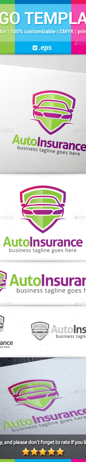 Auto Insurance Logo, Logo Templates | GraphicRiver