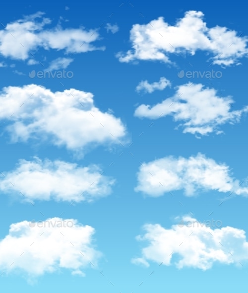 Set of Realistic Vector Clouds, Vectors | GraphicRiver
