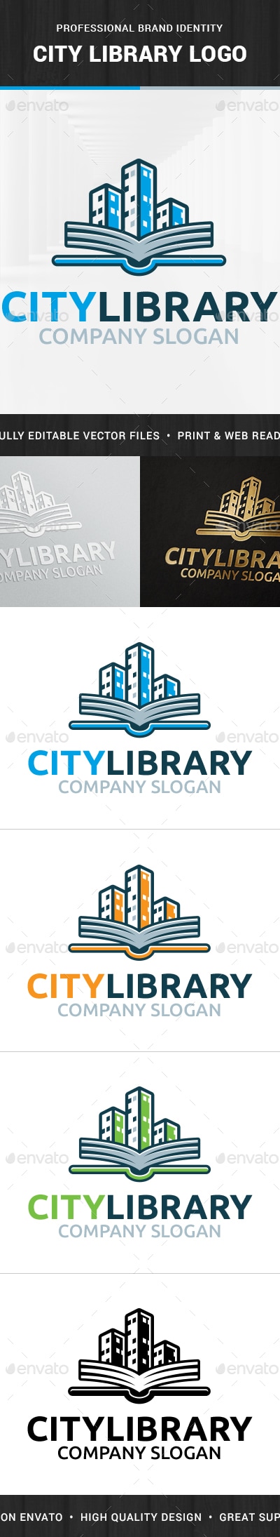 City Library Logo Template, Logo Templates | GraphicRiver