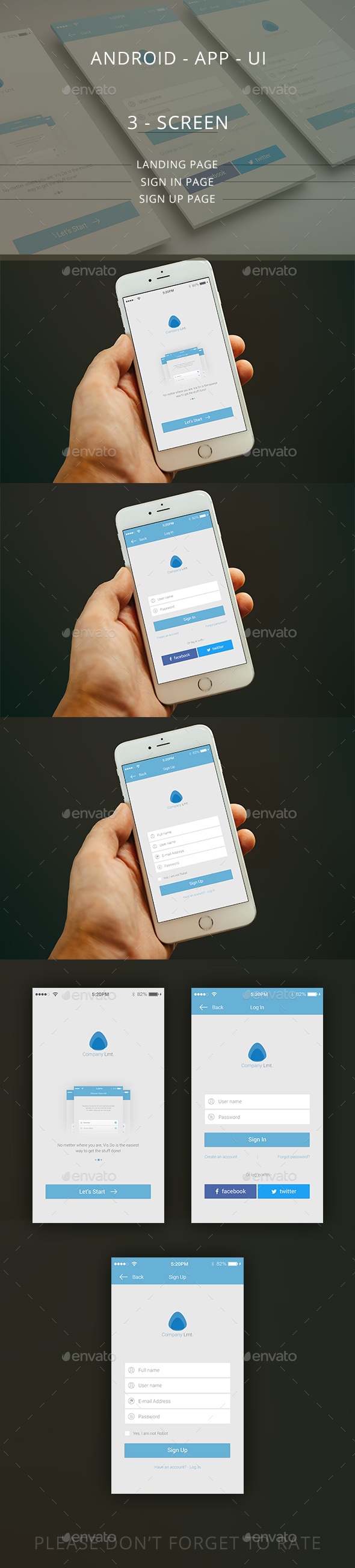 IOS / Mobile App UI / Landing/Log in/ Sign up page, Web Elements ...