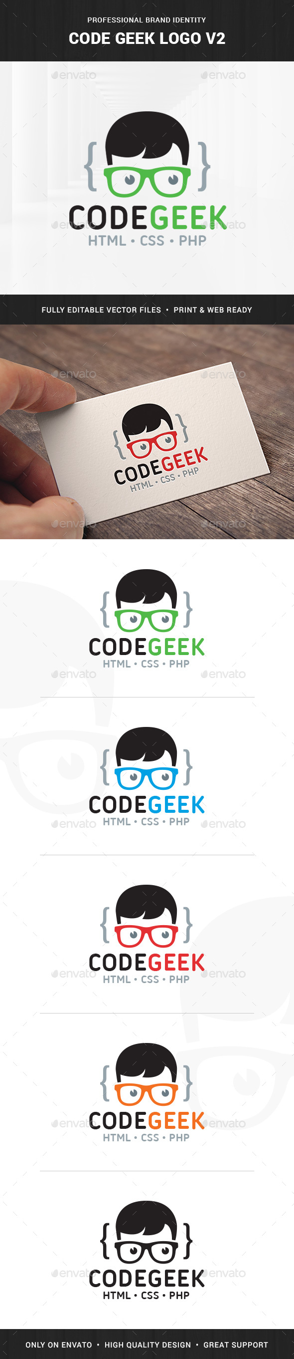 Code Geek Logo v2, Logo Templates | GraphicRiver