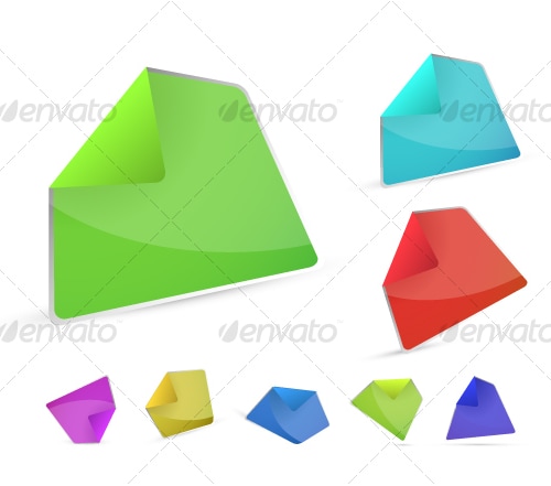 Collection of color stickers, Vectors | GraphicRiver