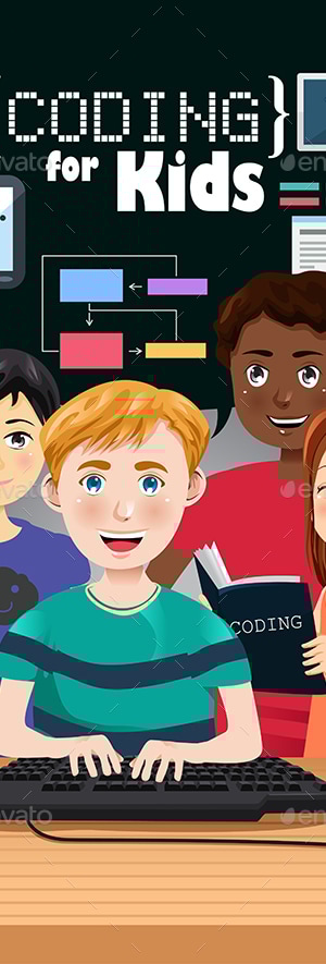 Coding for Kids Poster, Vectors | GraphicRiver